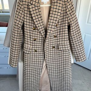 Club Monaco Checkered Trench Coat